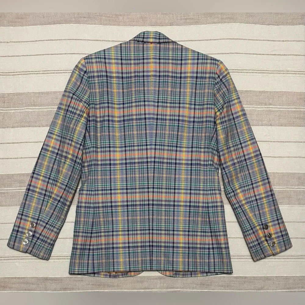 90s early Y2K prep coquette dark academia punkcore GAP vintage plaid blazer XS - Picture 5 of 5